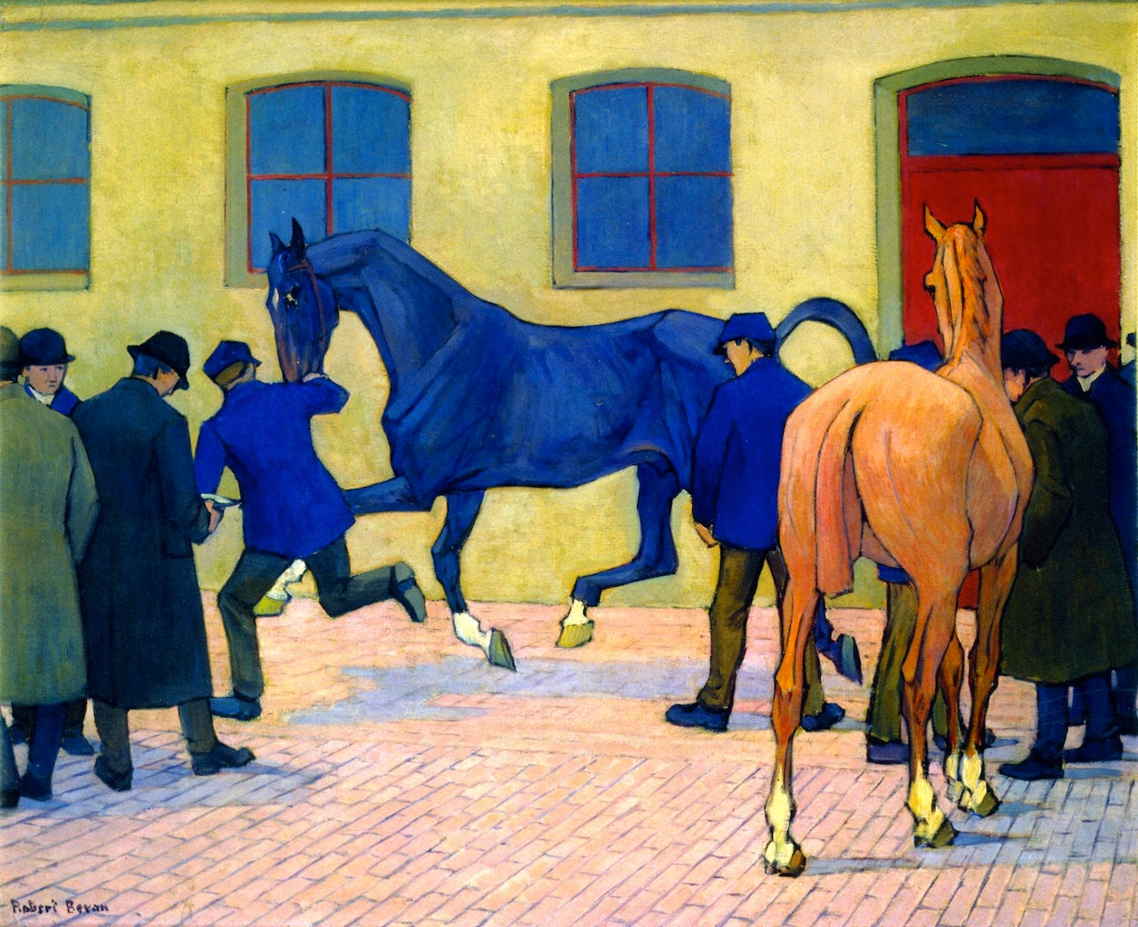 Showing at Tattersall's, vintage artwork by Robert Bevan, 12x8" (A4) Poster