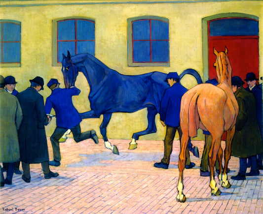 Showing at Tattersall's, vintage artwork by Robert Bevan, 12x8" (A4) Poster