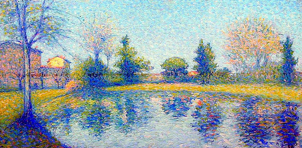 Au Bord du Lac by Achille Lauge,A3(16x12")Poster