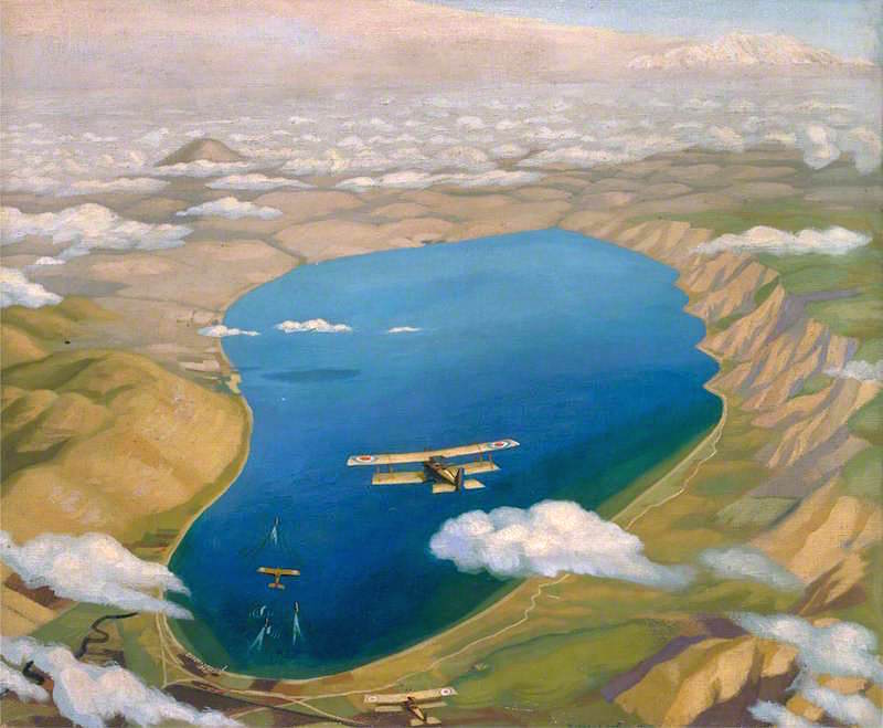 Aeroplanes Attacking Turkish Boats by Sydney William Carline,16x12(A3) Poster