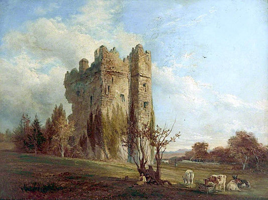 Ridpath Castle, vintage artwork by Robert Tonge, 12x8" (A4) Poster