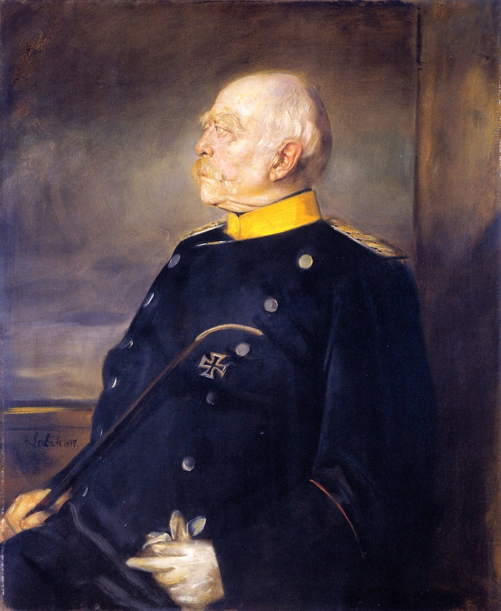 Bismarck in Uniform, vintage artwork by Franz von Lenbach, 12x8" (A4) Poster