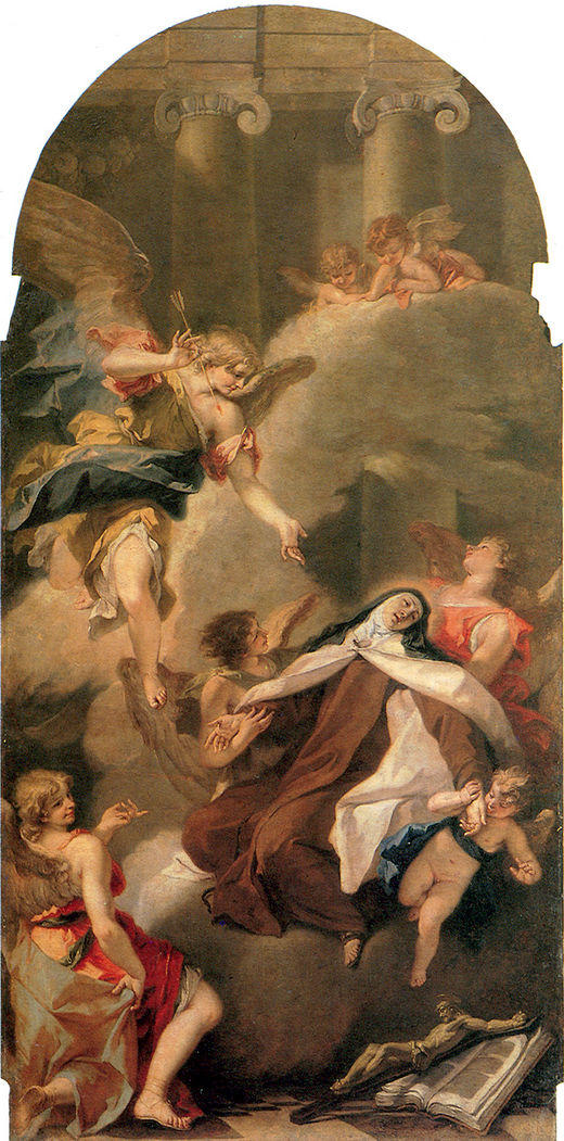 Ecstasy of Saint Therese, vintage artwork by Sebastiano Ricci, 12x8" (A4) Poster