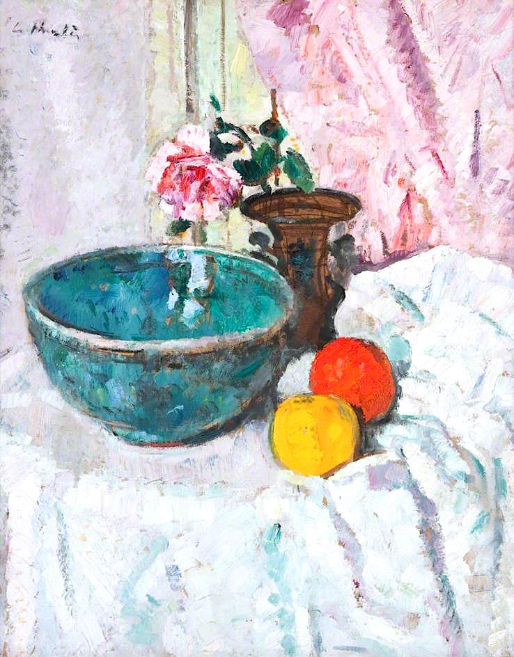 Pink Rose, Fruit and Still Life by George Leslie Hunter,16x12(A3) Poster