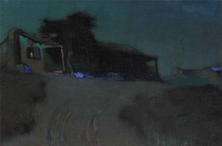 Monterey Adobe at Night by Charles Rollo Peters,A3(16x12")Poster