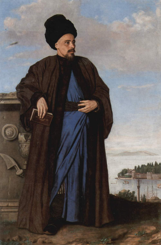 Portrait of Richard Pococke, vintage artwork by Jean-Étienne Liotard, 12x8" (A4) Poster