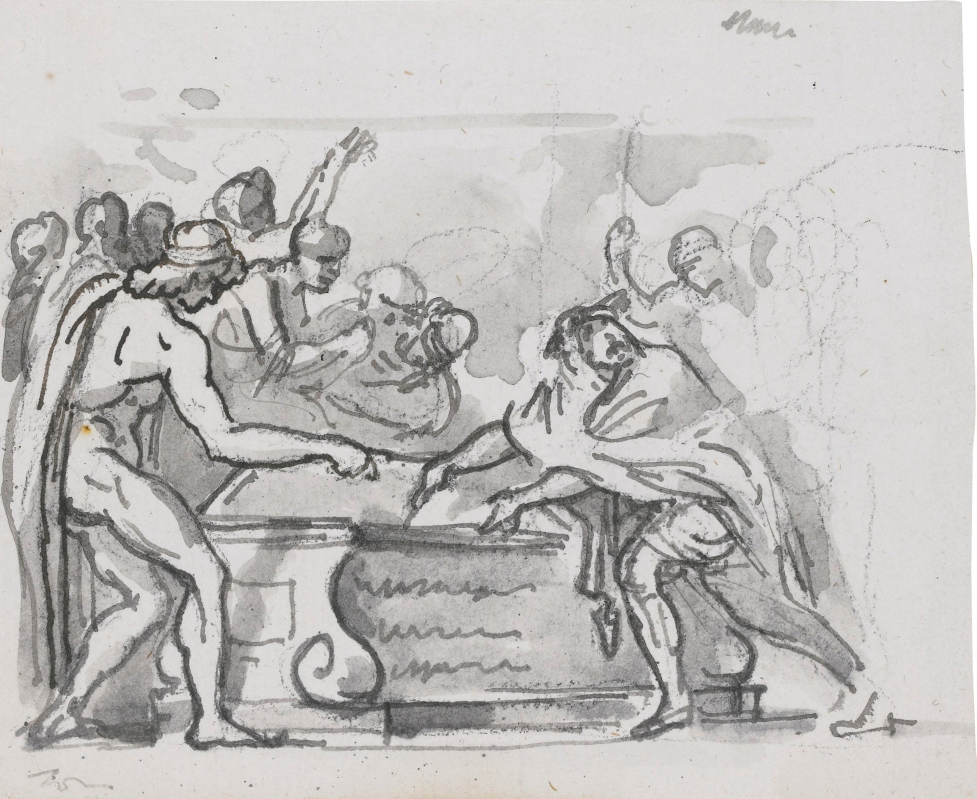 Alexander Ordering the Books of Homer to be Preserved, vintage artwork by Jacques-Louis David, 12x8" (A4) Poster