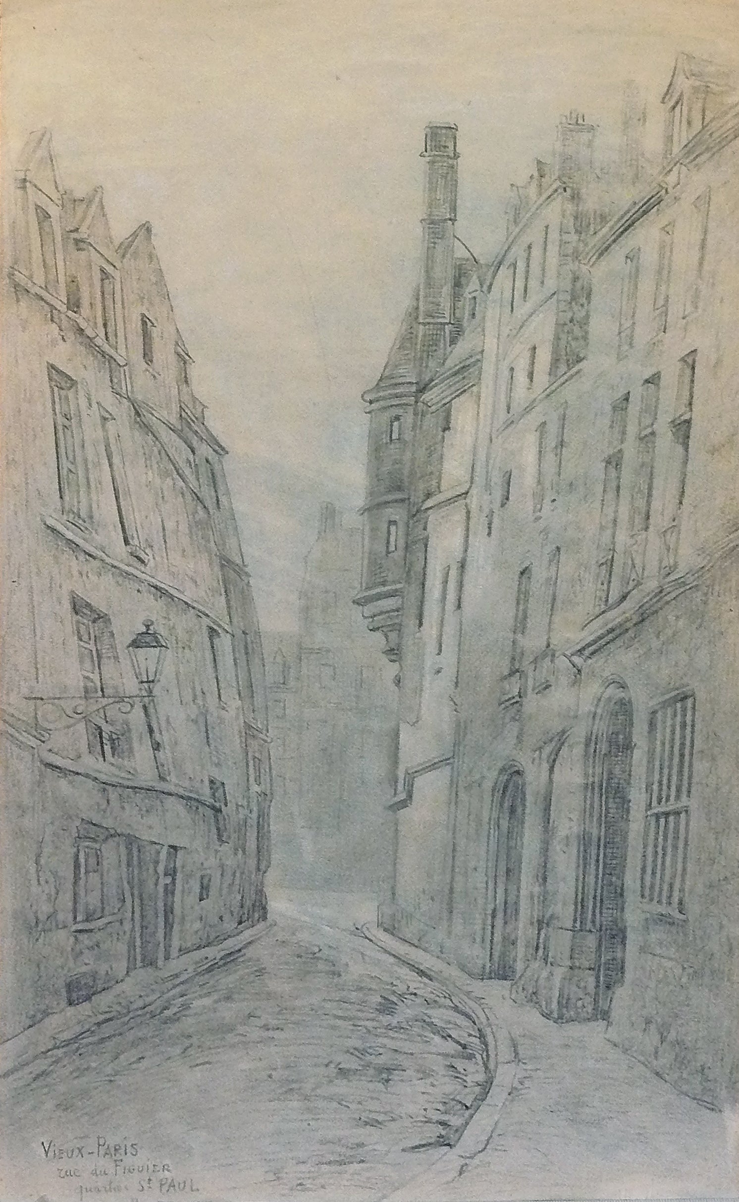 ux Paris, rue du Figuier, quartier St Paul by Fernand Combes,A3(16x12")Poster