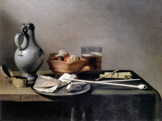 Tobacco Pipes and a Brazier, vintage artwork by Pieter Claesz, 12x8" (A4) Poster