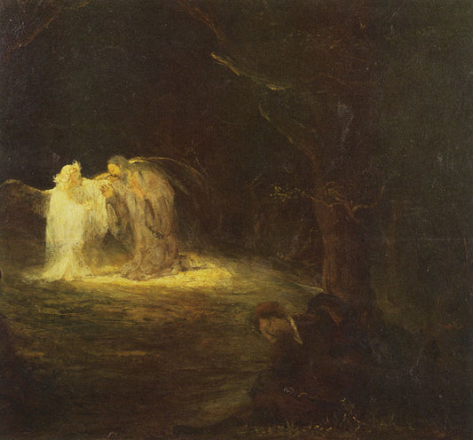 Christ and the Angel, vintage artwork by Aert de Gelder, 12x8" (A4) Poster