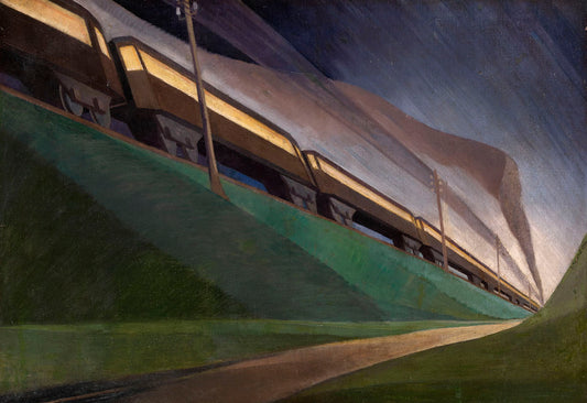 Speeding Train, vintage artwork by Leonid Chupyatov, 12x8" (A4) Poster
