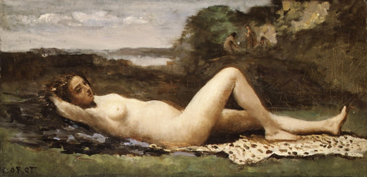 Bacchante in a Landscape, vintage artwork by Jean-Baptiste-Camille Corot, A3 (16x12") Poster Print