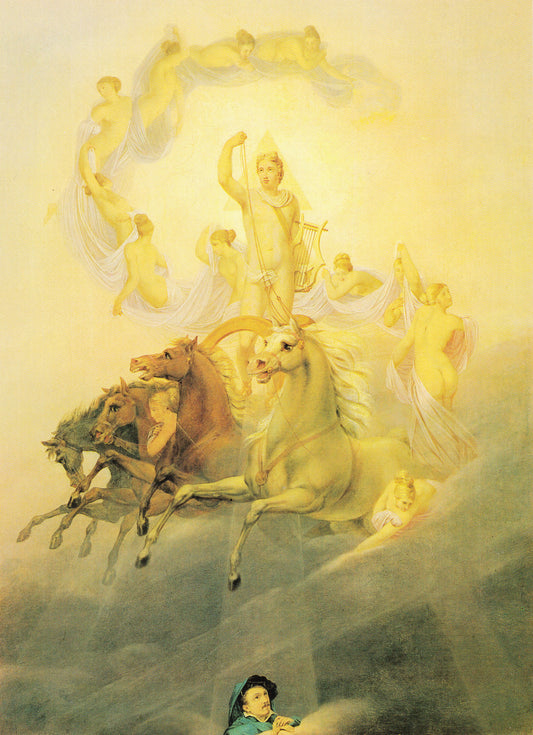 Apollo with the Hours, vintage artwork by Georg Friedrich Kersting, 12x8" (A4) Poster