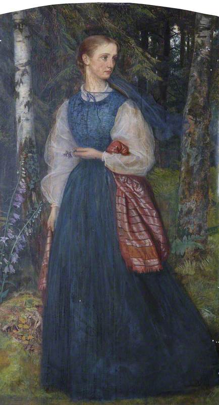 Mrs Thomas Woolner, nee Alice Gertrude Waugh, vintage artwork by Arthur Hughes, 12x8" (A4) Poster