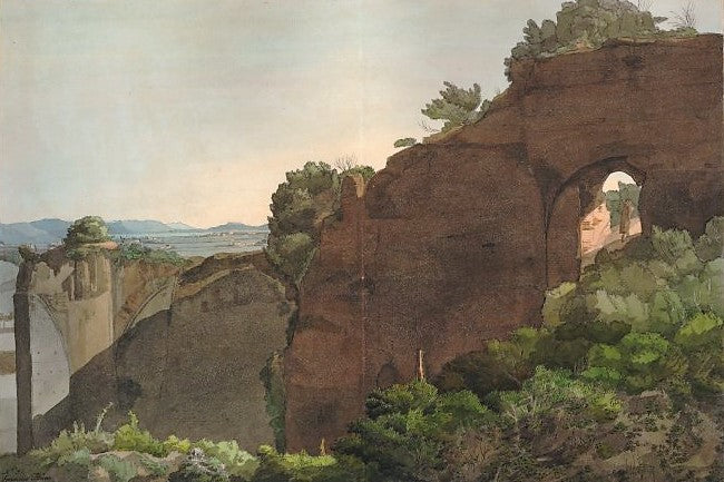 The Baths of Caracalla, vintage artwork by Francis Towne, 12x8" (A4) Poster