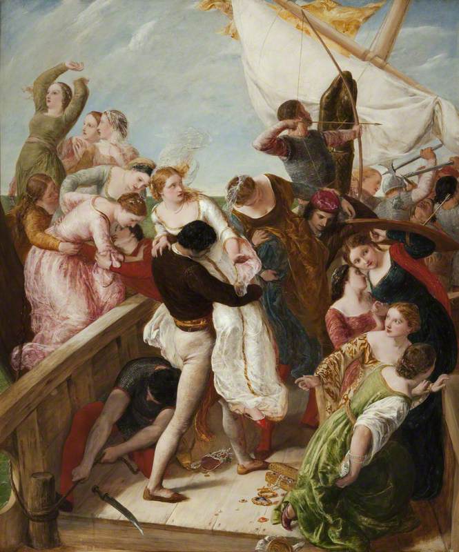 The Rescue of the Brides of Venice, vintage artwork by James Clarke Hook, R.A., A3 (16x12") Poster Print