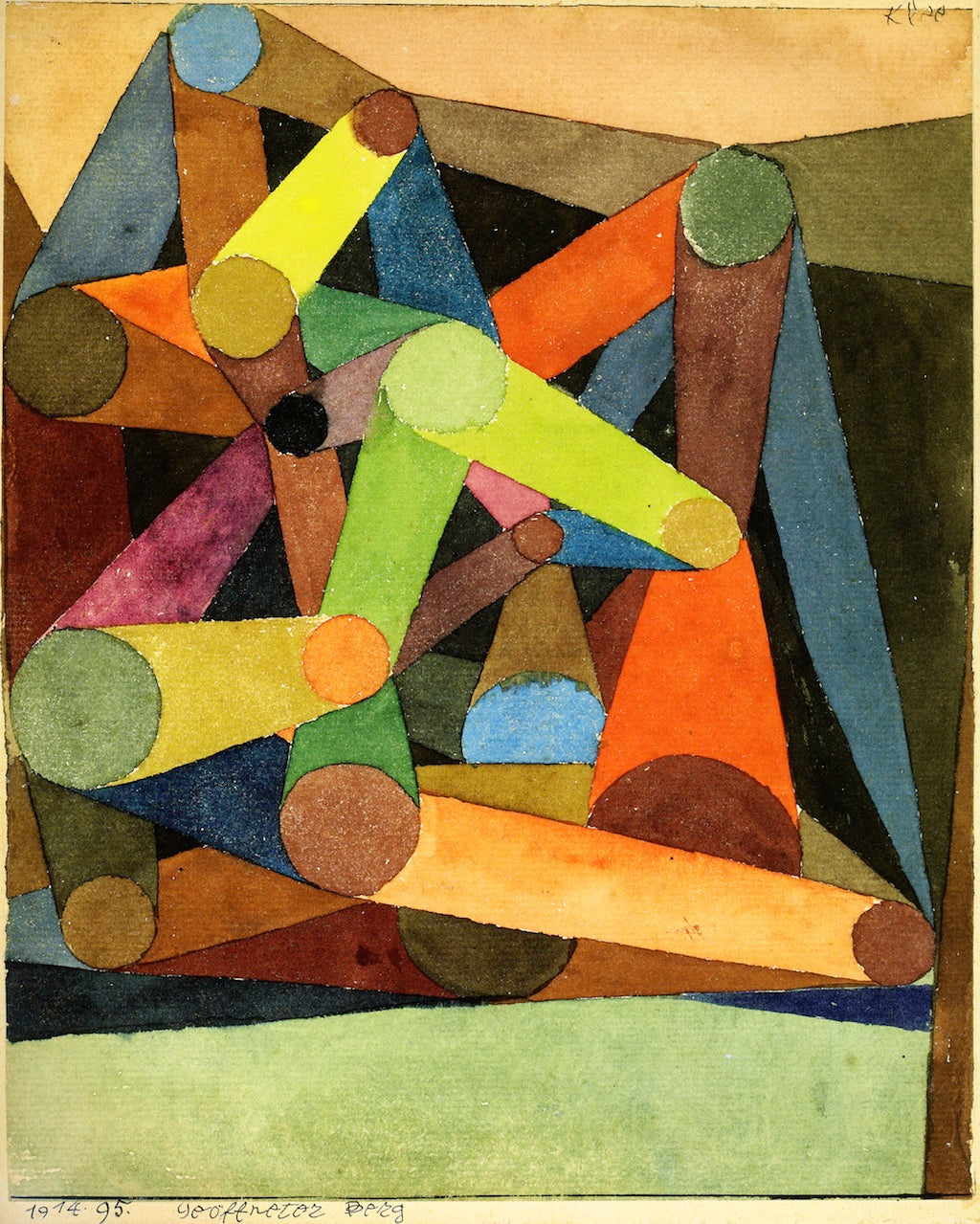 Geöffneter Berg, vintage artwork by Paul Klee, 12x8" (A4) Poster