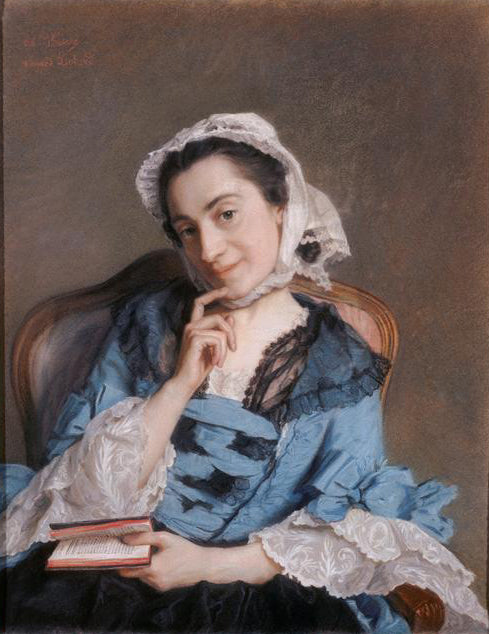 Portrait of Louise d'Épinay, vintage artwork by Jean-Étienne Liotard, 12x8" (A4) Poster