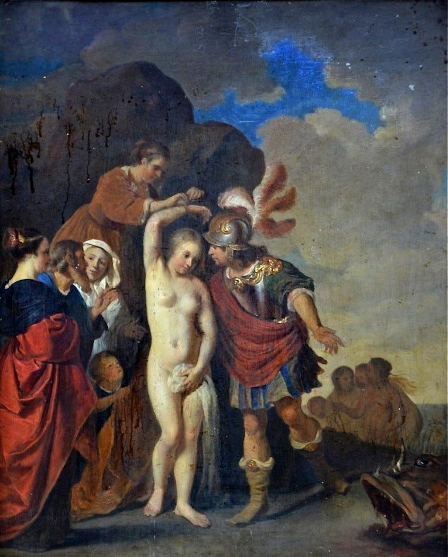 Perseus Freeing Andromeda, vintage artwork by Jacob Van Loo, 12x8" (A4) Poster