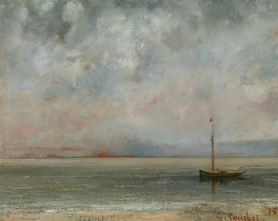 Clouds over Lake Geneva, vintage artwork by Gustave Courbet, A3 (16x12") Poster Print