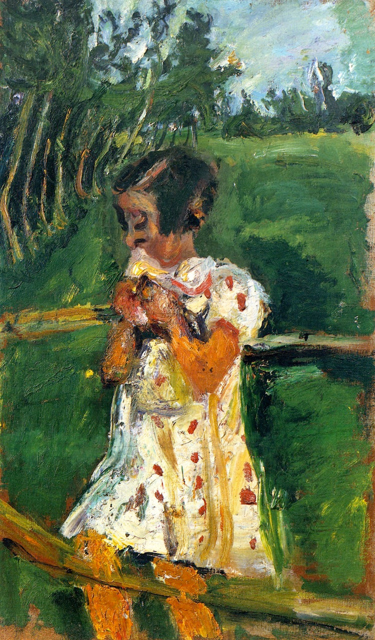 Girl at Fence, vintage artwork by Chaim Soutine, 12x8" (A4) Poster