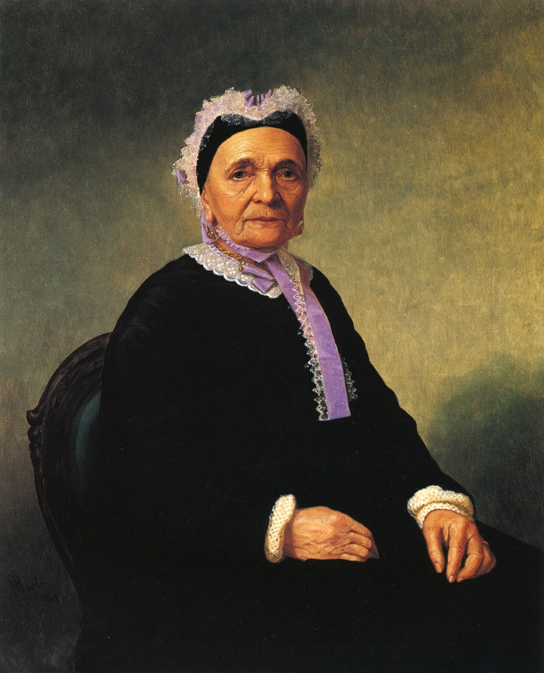 Portrait of a Rabbi's Wife (Ktherine Schiff Illowy?), vintage artwork by Henry Mosler, 12x8" (A4) Poster
