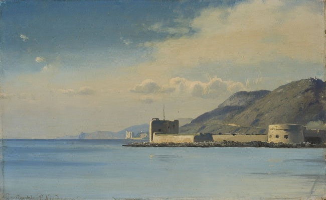 Gulf of Trieste with the Castle of Miramare, vintage artwork by Carl N ...