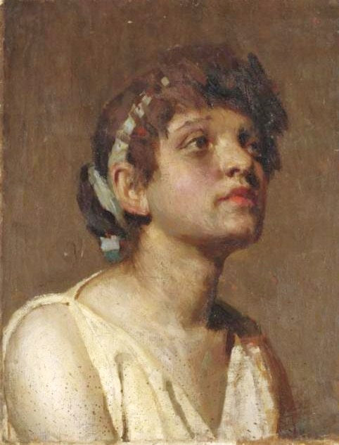 Woman with a Crown of Laurel by Giuseppe Pellizza da Volpedo,A3(16x12")Poster