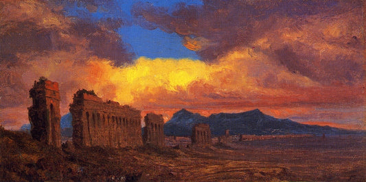 Roman Aqueduct, vintage artwork by Jervis McEntee, 12x8" (A4) Poster