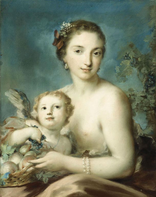 A Personification of Autumn, vintage artwork by Rosalba Carriera, 12x8" (A4) Poster