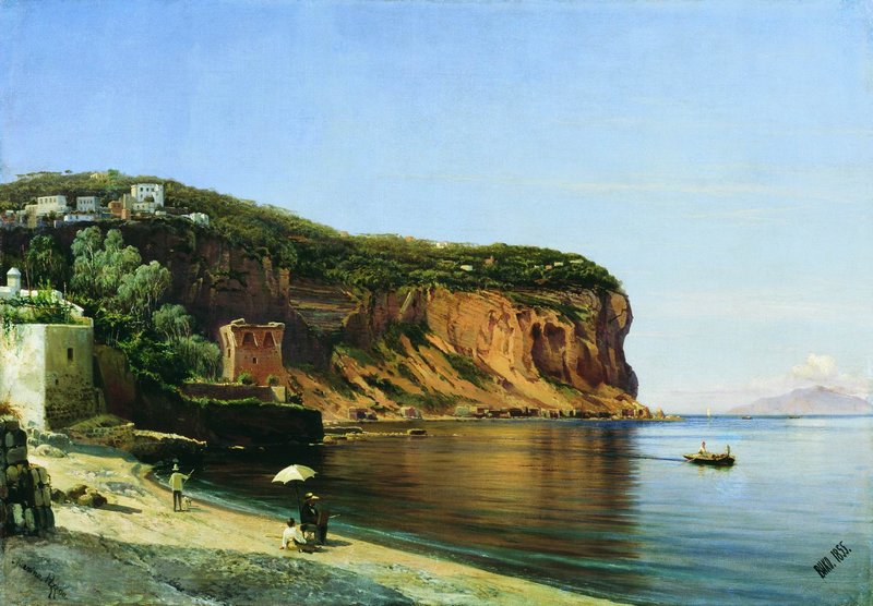 The Coast of Vico, vintage artwork by Alexei Bogoliubov, 12x8" (A4) Poster