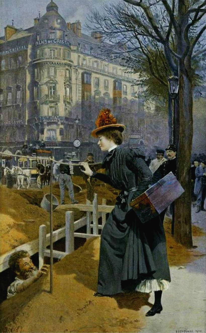 Le Trottin, vintage artwork by Basile Lemeunier, 12x8" (A4) Poster