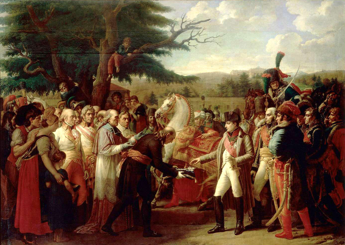 Napoleon Receiving the Keys of Vienna, 13 November 1805, vintage artwork by Anne-Louis Girodet de Roussy-Trioson, 12x8" (A4) Poster