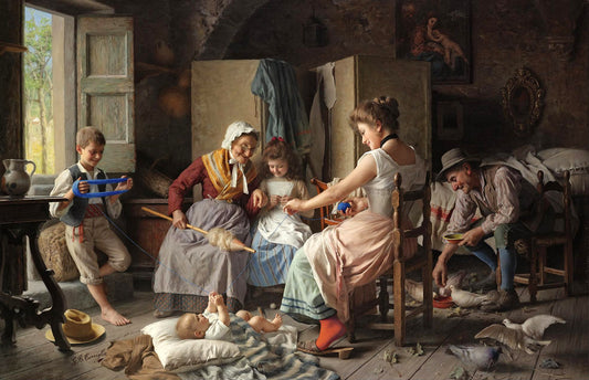 A happy family by Giovanni Battista Torriglia,A3(16x12")Poster