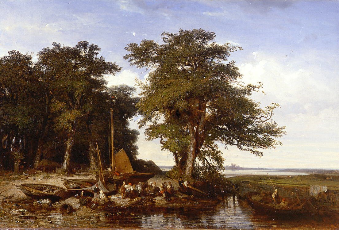 The Outskirts of Plymouth, vintage artwork by Jules Dupre, A3 (16x12") Poster Print