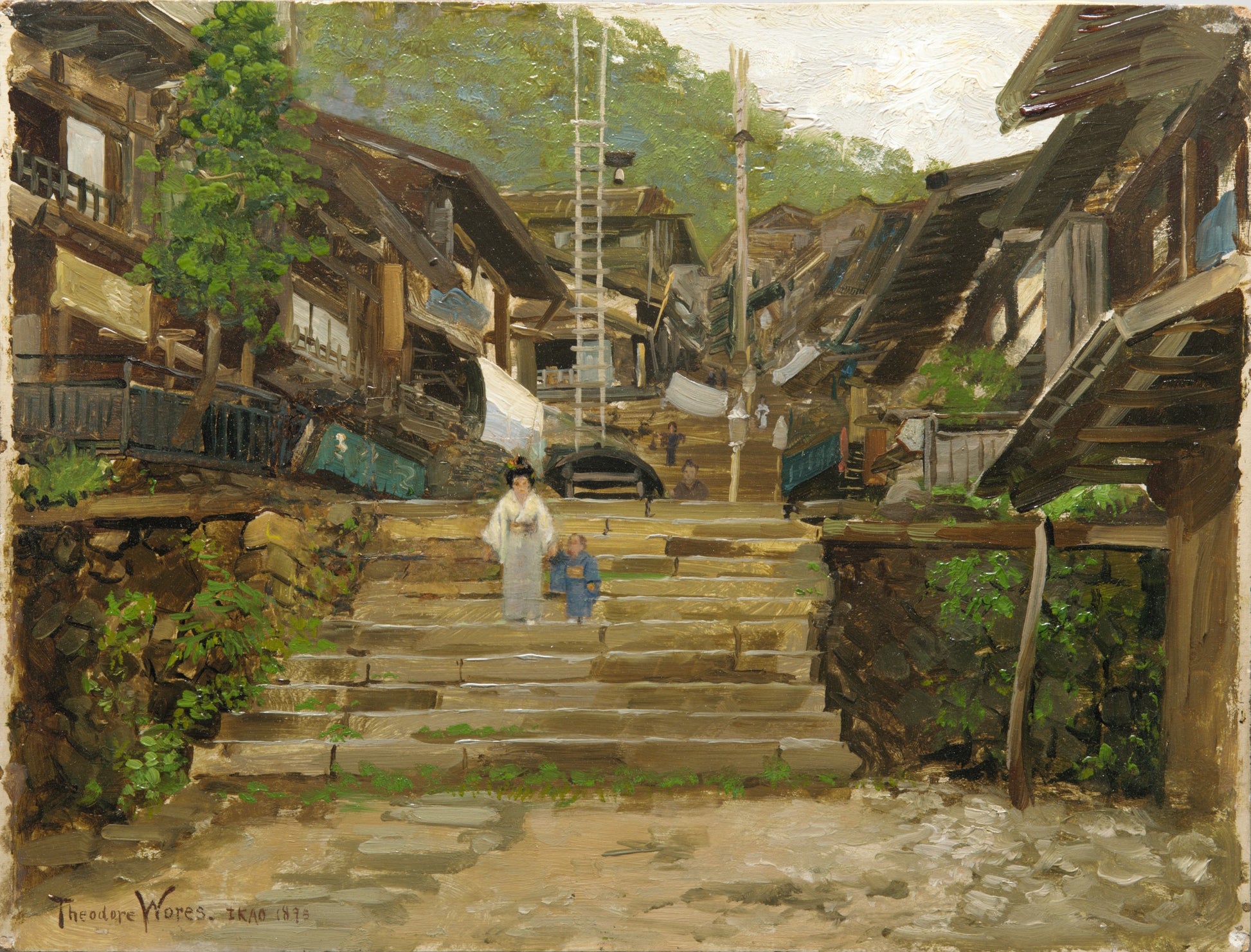 A Street in Ikao by Theodore Wores,A3(16x12")Poster