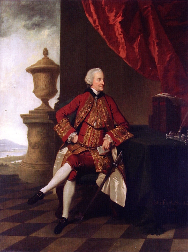 John Montagu, 4th Earl of Sandwich, vintage artwork by Johann Zoffany, 12x8" (A4) Poster