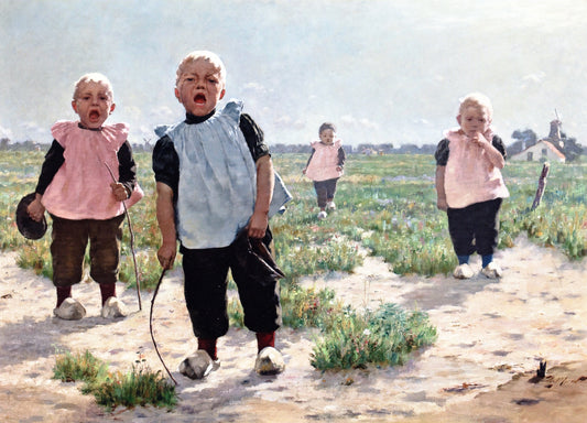 Dutch Children, vintage artwork by Walter MacEwen, 12x8" (A4) Poster