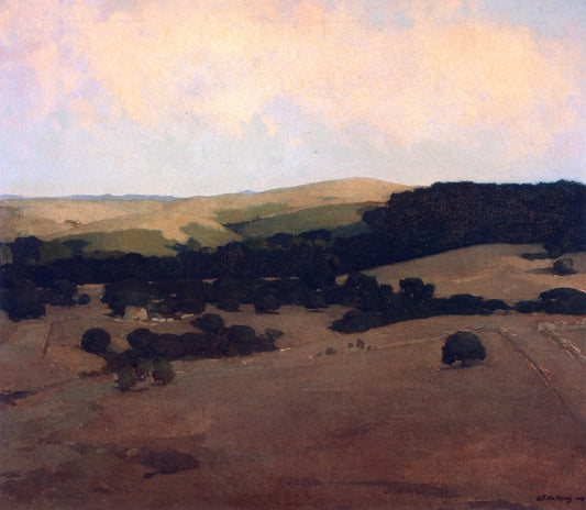 Monterey County Landscape, vintage artwork by Arthur Matthews, 12x8" (A4) Poster
