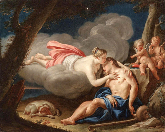 The Sleep of Endymion, vintage artwork by Noël-Nicolas Coypel III, 12x8" (A4) Poster