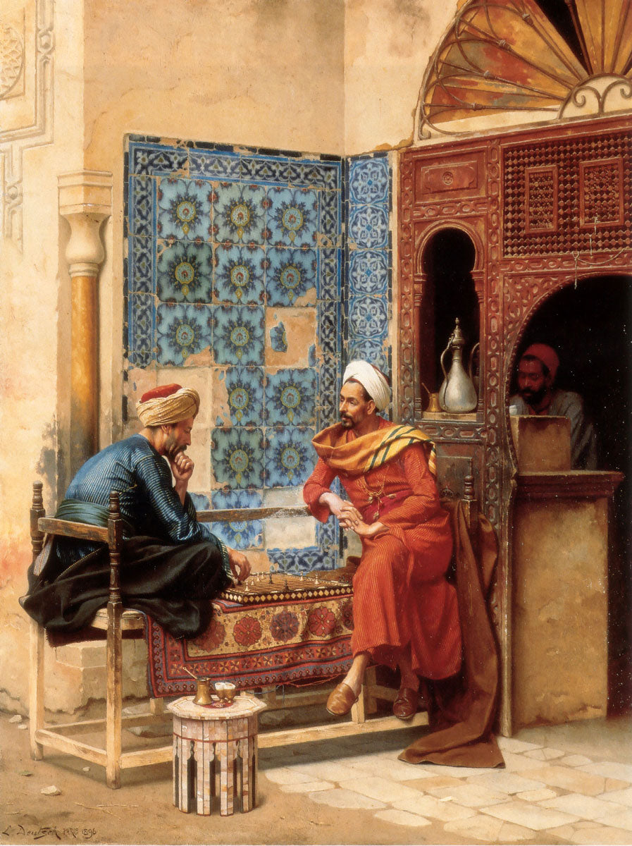 The Chess Game by Ludwig Deutsch,A3(16x12")Poster