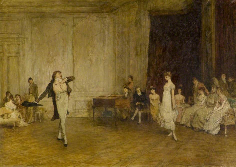 Her First Dance (study), vintage artwork by Sir William Quiller Orchardson, 12x8" (A4) Poster