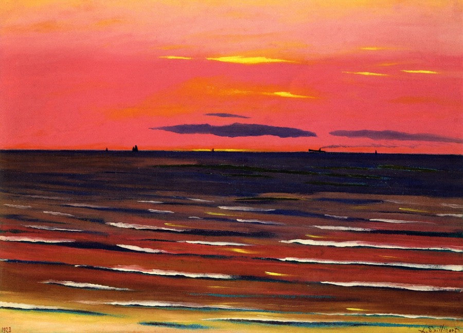 Seascape, Evening, vintage artwork by Leon Spilliaert, 12x8" (A4) Poster
