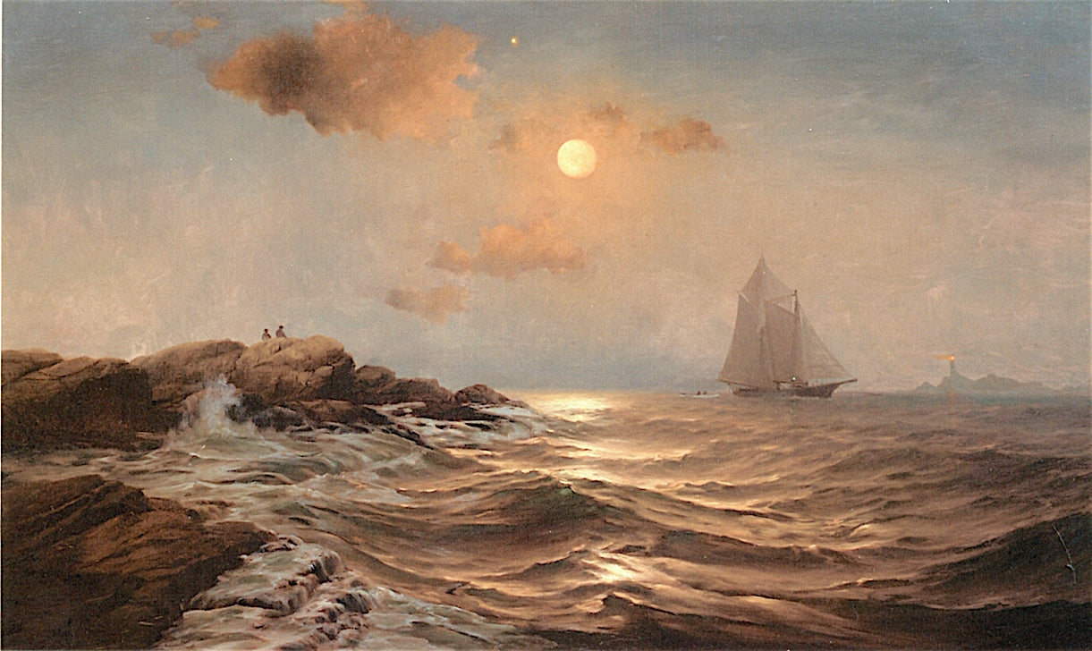 Twilight over the Isles of Shoals, vintage artwork by Warren W. Sheppard, 12x8" (A4) Poster