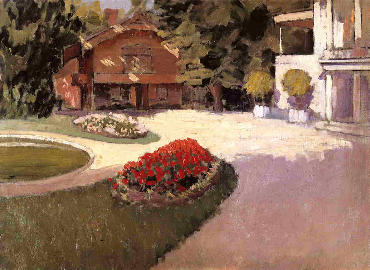 Garden at Yerres, vintage artwork by Gustave Caillebotte, 12x8" (A4) Poster