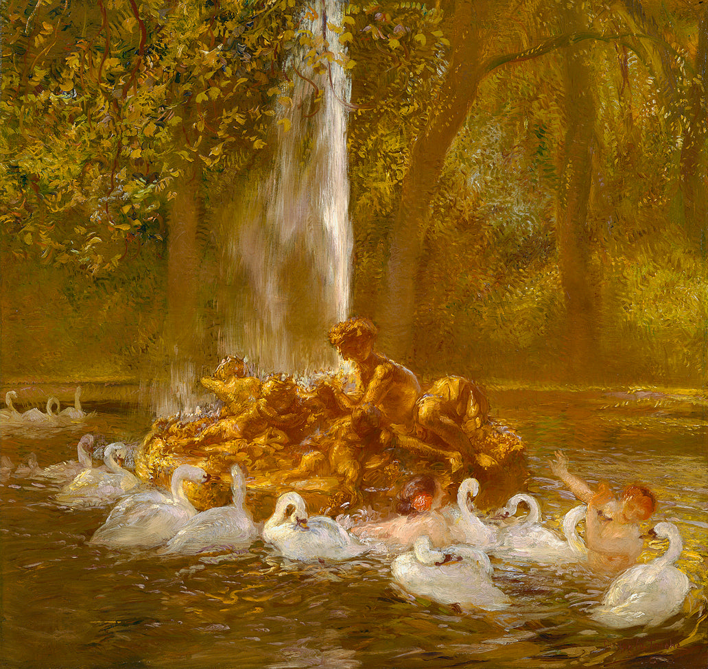 Le bassin d'ore, vintage artwork by Gaston La Touche, 12x8" (A4) Poster