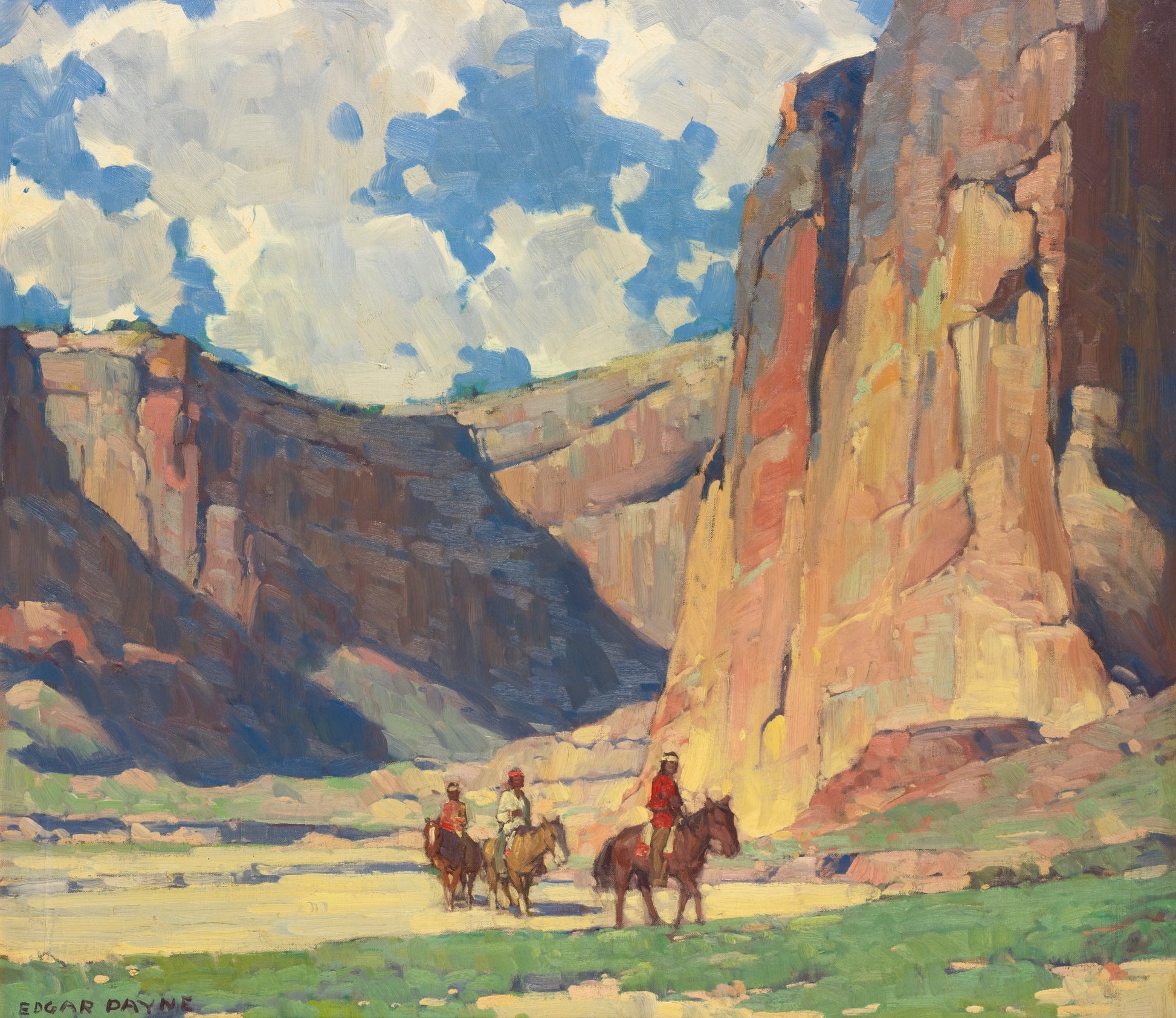 ans Riding through the Canyon de Chelly by Edgar Alwyn Payne,16x12(A3) Poster