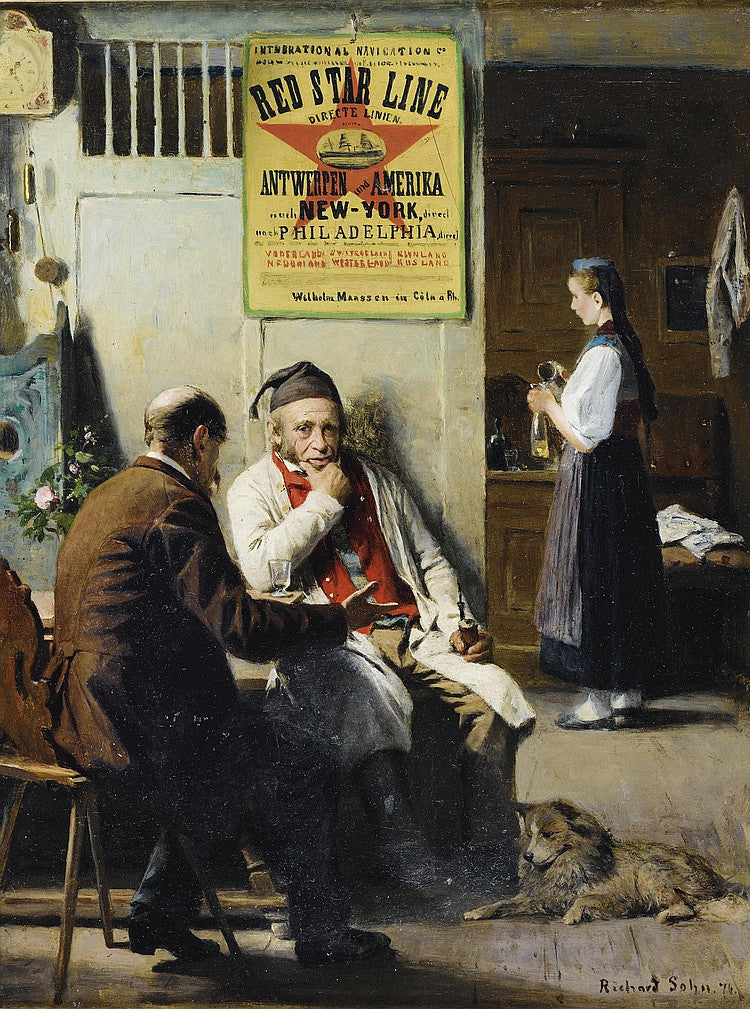 The future emigrant to New York, vintage artwork by Richard Sohn, 12x8" (A4) Poster