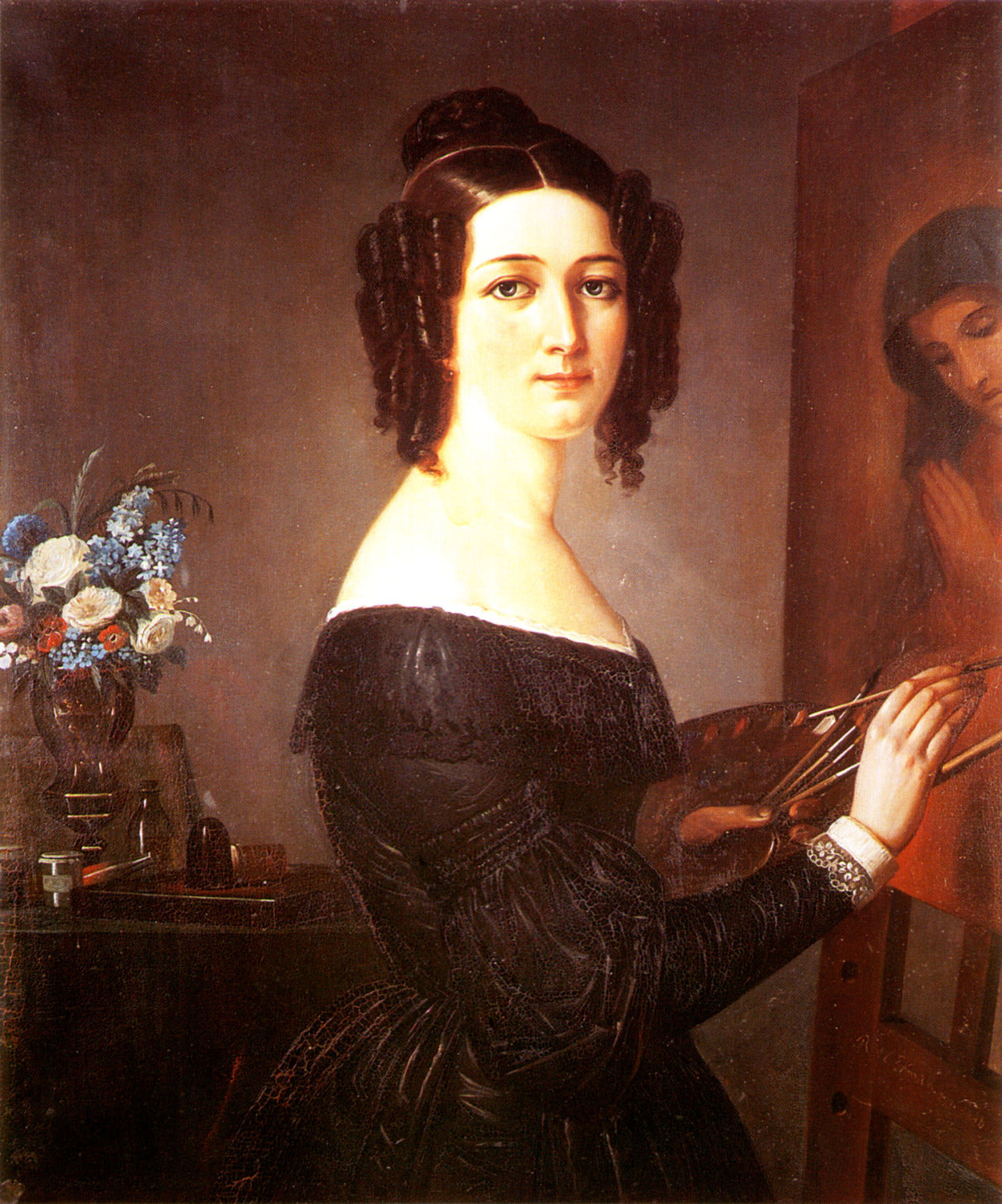 Portrait of Finnish Painter Mathilda Rotkirch, vintage artwork by Robert Wilhelm Ekman, A3 (16x12") Poster Print