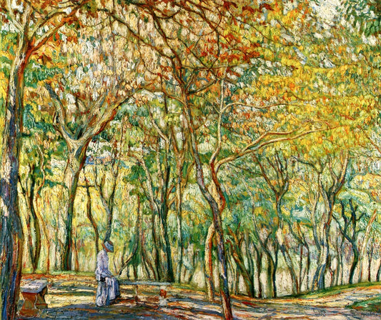 Autumn Thoughts, vintage artwork by Abraham A. Manievich, 12x8" (A4) Poster